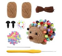 Kit d'animaux au crochet,Animaux au crochet,Kit complet de hérisson au crochet débutant | Outils et accessoires de crochet, ensemble de crochet pour femmes, kit d'apprentissage du crochet pour