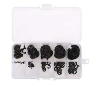 Kit d'anneaux élastiques à clipser E Clip 120 pièces Ensemble d'anneaux de fixation externes en acier au manganèse pour montage sur rainure d'arbre 1,5 mm à 10 mm, en boîte