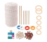 Kit D'anneaux En Bois Pour Macramé, 3mm, Fil De Macramé, Perles En Bois Colorées, Bâtons En Bois, Kits D'anneaux En Bois, Artisanat, Cintres, Fournitures De Macramé, Offre Spéciale