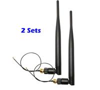 Kit d'antenne 433MHz 5dbi omnidirectionnelle externe avec connecteur SMA + IPX U.FL câble RG1.13 de 20 cm pour Booster de Signal n?ud Lorawan - Type 2 Sets