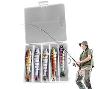 Kit d'appât - Signes inférieurs, kit de couleur 5,39 pouces | Poisson qui passe avec plusieurs articulations avec crochets triples, fournitures pour hommes