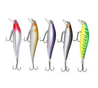 Kit d'appâts de pêche à 5pcs | Mindow Floating Swim Lere avec des Perles métalliques | Lys de pêche d'eau Douce/Eau salée | Eyes 3D et Crochet Fin pour améliorer Les Performances
