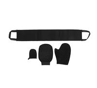 Kit d'applicateur de gants autobronzants double face floqués 4 pièces, kit de gants autobronzants avec exfoliant et applicateur de lotion pour le dos, tissu doux pour la peau