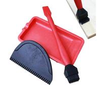 Kit d'applicateur en silicone à collez - Spandeur de colle | Ensemble de brosses en silicone réutilisable | Applicateur en bois en bois 3 pièces avec plateau et peigne | Siiicone et facile