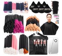 Kit d'applicateurs de maquillage jetables, comprend des baguettes à mascara, des pinceaux à eyeliner, des applicateurs de fard à paupières, des applicateurs de rouge à lèvres avec boîte de rangement