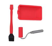 Kit d'application de peinture en silicone avec pinceau et plateau facile à nettoyer - Pinceau en silicone pour projet professionnel - Plateau de colle multifonction