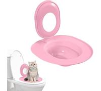 Kit d'apprentissage de la propreté pour chat - Système de toilette amovible pour animaux de compagnie avec tampon de nettoyage lavable | Entraîneur réutilisable en plastique pour chats, portable pour