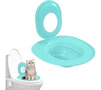 Kit d'apprentissage de la propreté pour chat - Système de toilette amovible pour animaux de compagnie avec tampon de nettoyage lavable | Entraîneur réutilisable en plastique pour chats, portable pour