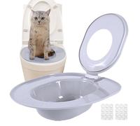 Kit d'apprentissage de la toilette pour chat - Entraînement progressif aux déchets sur toilettes - Accessoire éducatif pratique, méthode hygiénique et écologique pour la maison sans abri