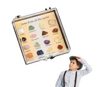 Kit d'apprentissage des pierres précieuses - Ensemble de cristaux de 3 pouces | Crystal Gem Collection - Kit d'échantillons de pierreś précieuses polies avec pierres étiquetées pour enseigner la géolo