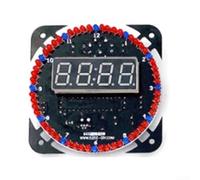 Kit d'apprentissage électronique avec horloge numérique assemblée avec adaptation de la luminosité, capteur de température et entrée USB 5 V (B)