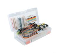 Kit d'apprentissage électronique avec platine 830 et câbles | 830 points de contact, idéal pour Arduino, contient pour les câbles de jumper, résistances, LED, transistors