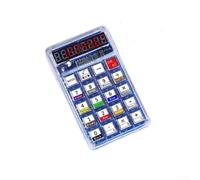Kit d'apprentissage électronique pour assembler une calculatrice LED fonctionnelle, pratique à souder et capacités de calcul multifonction (rouge)
