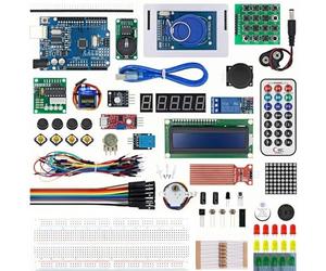 Kit d'apprentissage RFID pour Arduino UNO R3 avec boîte de vente au détail RFID Arduino UNO R3 Kit de démarrage avec écran LCD, platine d'expérience, capteurs et plus de 40 composants
