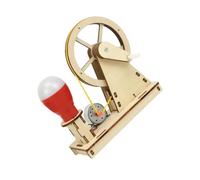 Kit d'apprentissage scientifique à domicile - Projet de générateur en bois | Expérience d'affichage d'ampoule tournante à la main pour l'enseignement de table en salle de classe