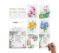 Kit d'aquarelle 12 Couleurs Professionnel Carnet Portable avec Pinceau