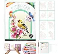 Kit d'aquarelle à souffle - Kit créatif pour soulager le stress - Kit de peinture à l'aquarelle pour adultes - Bloc d'aquarelle à 3 plis pour débutants et amateurs