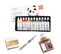 Kit d'aquarelle de poche - Kit d'aquarelle de voyage - Kit d'aquarelle multifonction - Palette d'aquarelle de voyage avec peinture multicolore - Pour peintres, artistes, étudiants