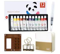 Kit d'aquarelle de voyage pour artiste de poche comprenant un livre de dessin, un stylo, de la peinture et des pinces, palette légère et portable pour peinture à l'huile (Taille S)