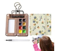 Kit d'aquarelle portable - Petit ensemble d'aquarelle compact - Petit kit d'aquarelle de voyage pour l'extérieur, la maison, l'école