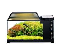 Kit d'aquarium - Aquariums avec filtre à lumière LED, petit kit de pompe silencieuse avec système de filtration, kit de réservoir de poisson tropical blanc, accessoires de bureau intelligents pour