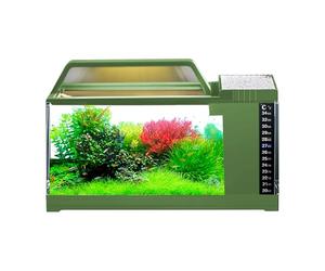 Kit d'aquarium complet - Mini - avec filtre et éclairage intégrés, pompe silencieuse et contrôle de la température | Pour Bettas Crustacés Home Office Chambre Étude Débutant