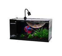Kit d'aquarium, petit aquarium de 10 litres, nano aquarium ultra transparent, aquarium Betta, convient pour les petits aquariums, kit de démarrage d'aquarium, aquarium de bureau (fond planète)