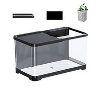 Kit d'aquarium - Petit aquarium d'eau salée - Décoration créative avec panier - Affichage transparent - Polyvalent - Pour méduse, gupy, crevettes, poissons rouges