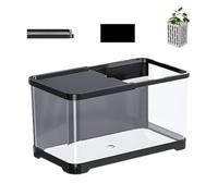 Kit D'aquarium - Petit Aquarium | Kits De Démarrage pour Aquarium avec Pompe À Air | Petit Aquarium De Bureau | Kit Décoratif pour Aquarium d'eau Salée | Aquarium De Poissons Créatif avec Panier pour
