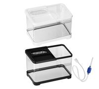 Kit D'Aquarium Pour Poissons Combattants - Mini Bassin Paysage Clair Avec Système D'Alimentation | Bols Transparents Conçu Pour Crevettes, Guppys, Escargots, Tortues, Méduses | Idéal Pour Amoureux Des