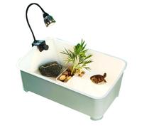 Kit d'aquarium pour tortue - Aquarium profond - Terrarium multifonction pour reptiles - Pour tortues, crabes, écrevisses - Design durable - 31 x 21 x 12 cm