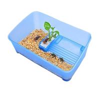 Kit d'aquarium pour tortue, installation d'habitat de tortue, matériau transparent robuste, ventilé et anti-fuite, 31,5 x 21 x 12,5 cm pour crabes et reptiles
