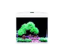 Kit D'aquarium Rectangulaire En Verre De Petite Taille, Aquarium De Bureau Avec Éclairage LED Multicolore, Pompe-filtre Silencieuse 3-en-1 Et Kit Complet De Décoration Paysagère(38.5x25.5x43cm)
