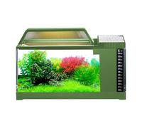 Kit d'aquarium - Réservoir en verre de 5 L, système d'éclairage LED, circulation d'eau compacte, conception de filtration intelligente, mini habitat aquatique décoratif | Aquarium de poissons de burea