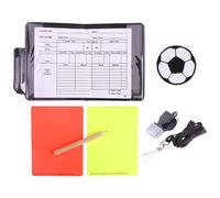 Kit d'arbitre de football, sifflets de juge en métal, 10,9 x 8,9 cm, design multifonctionnel et léger, accessoires portables pour les matchs, les fêtes, le coaching, les sports de football