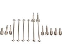 Kit d'arbre de Transmission CVD RC en Acier, pour Voiture RC 144001 | Cardans et Coupelles de Différentiel, Transmission fluide, Résistance à l'usure, 14 Pièces