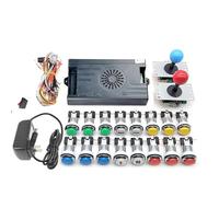 Kit d'arcade 9800 en 1, boîte de saga Pandora avec boutons LED d'arcade Mame à 5 broches 8 voies Joystick Arcade Pandora DX, kit de 4 joueurs pour bricolage à la maison jeux vidéo (multicolore)