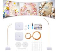 Kit d'arche de ballons - 2,5 m et 1,5 m - Arche de mariage - Demi-arc - Pour anniversaire, mariage, fête de remise de diplôme, anniversaire - Doré