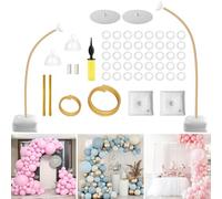Kit d'arche de ballons, 2,5 m et 1,5 m, demi-arc de ballon, support de ballon courbé libre pour le sol, convient pour anniversaire, mariage, fête de remise de diplôme, anniversaire, doré