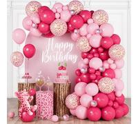 Kit d'arche de ballons à imprimé guépard rose, guirlande de ballons à thème léopard rose vif pastel, décorations de fête d'animaux de la jungle, ballons léopard rose chromé pour fête prénatale