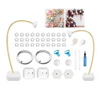 Kit d'arche de ballons avec demi-arche flexible et support stable pour ballons - Décoration de fête pour mariage, anniversaire, remise de diplôme - Doré - 2,5 m x 1,5 m