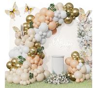 Kit d'arche de ballons beiges neutres beige sable blanc, guirlande de ballons bohème pour décorations de fête de mariage, décoration de jardin, fête prénuptiale, fête prénatale, anniversaire de