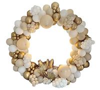 Kit d'arche de ballons blancs et dorés de 185 pièces pour mariage, fête prénatale, fiançailles, anniversaire de mariage, décoration d'anniversaire