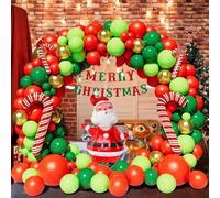 Kit d'Arche de Ballons de Noël - 106 Pièces Décoration de Fête, Canne en Bonbon, Réutilisables - Guirlande pour le Nouvel An