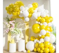 Kit d'arche de ballons jaunes et blancs de 45,7 cm, 30,5 cm, 25,4 cm, 25,4 cm, 12,7 cm, ballons en latex pour révélation du sexe, fête prénatale, thème tournesol et abeille, Pâques, décoration de fête