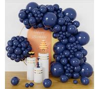 Kit d'arche de ballons pour fête d'anniversaire, anniversaire de mariage, fête prénatale (bleu rétro)