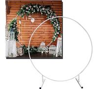 Kit d'arche de ballons ronds blancs de 1,5 m, cadre d'arche de jardin pour décoration de fête intérieur/extérieur, cadre en métal solide pour fêtes d'anniversaire et événements