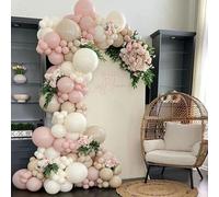 Kit d'arche de ballons rose poussiéreux Boho, guirxiété de ballons, ivoire, blanc, sable, rose poussiéreux, anniversaire, patients, baby shower, décoration de mariage No14 127pcs