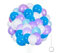 Kit d'arche de ballons violets, blancs et bleus, utilisés pour les anniversaires, mariages, décorations de fête sur le thème de la neige sur le thème de la Saint-Valentin, décorations de fête de
