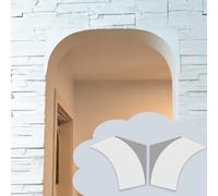 Kit d'arche de porte en plâtre pré-courbé en 3D, kit d'arche de porte arrondi, peinture, coins de cadre de porte semi-circulaires, décoration pour café et maison (13 x 18 x 18 cm / 5,1 x 7,1 x 7,1 in)